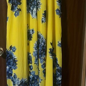 Ashley Stewart Yellow and Blue Floral Dress
